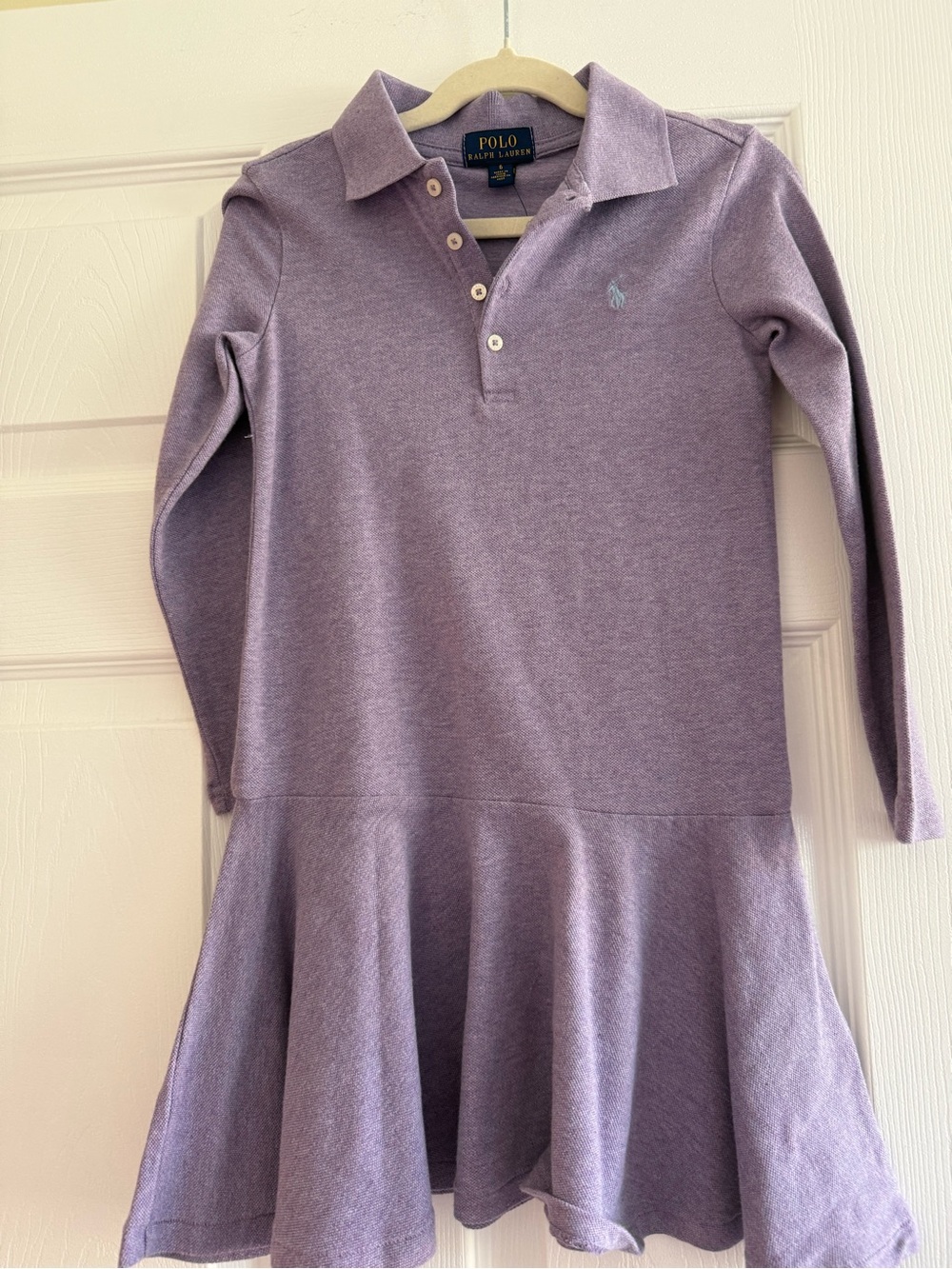 Polo by Ralph Lauren Lavender Long-Sleeve Polo Dress
